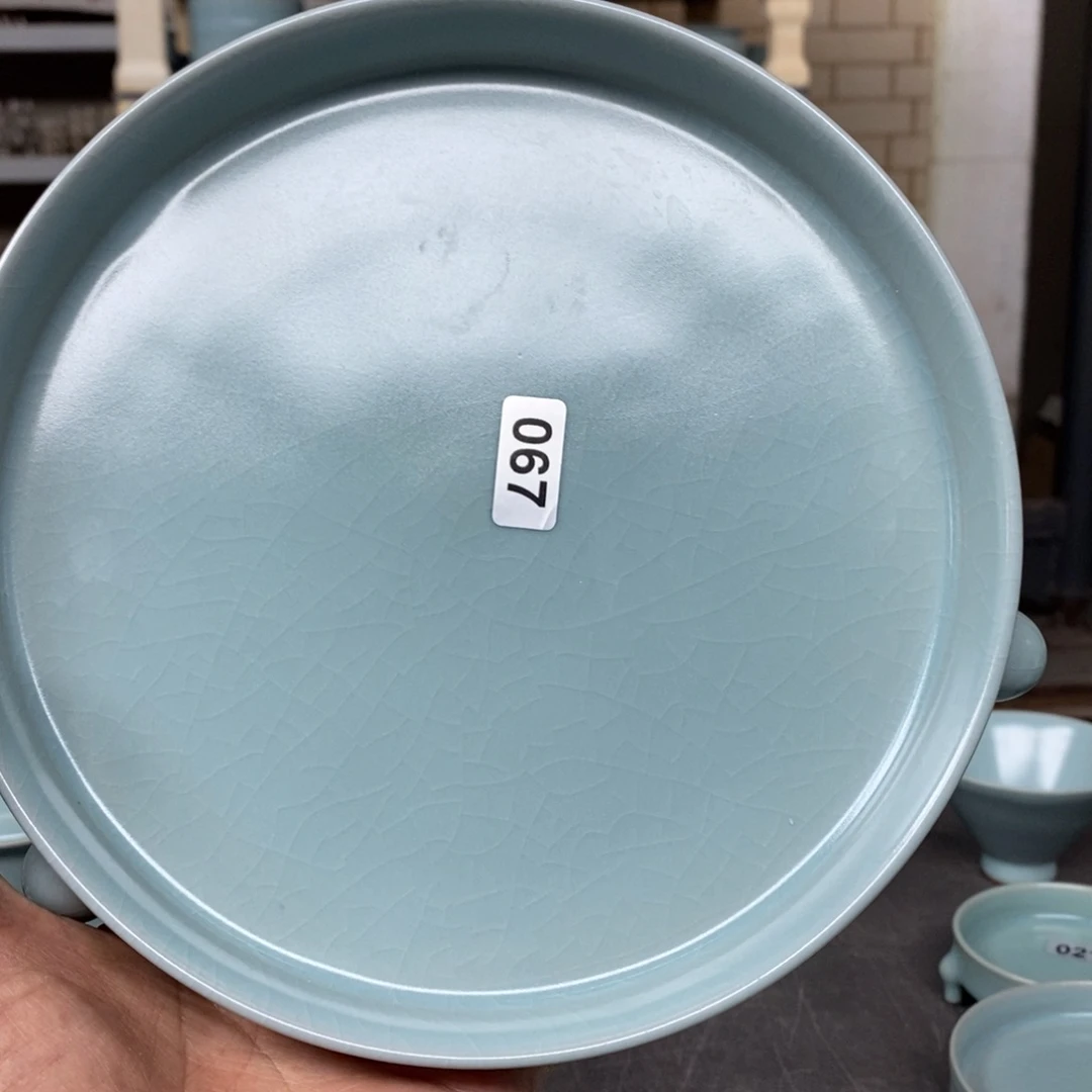 摆件罗*米抱朴汝瓷仿古微瑕