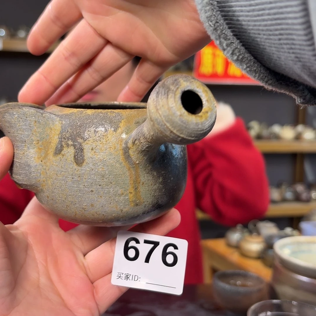 杯男**装坭兴陶柴烧全手工原矿泥料杯