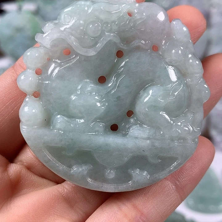 颈饰未镶嵌翡翠仿古龙行天下两面工艺福利