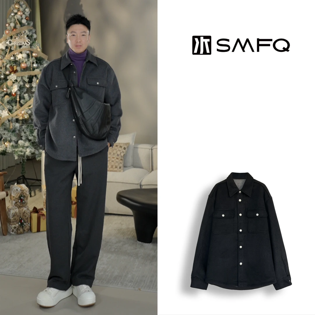 水木夫妻【男款】高支羊毛夹克加绒衬衫夹克外套SM5796