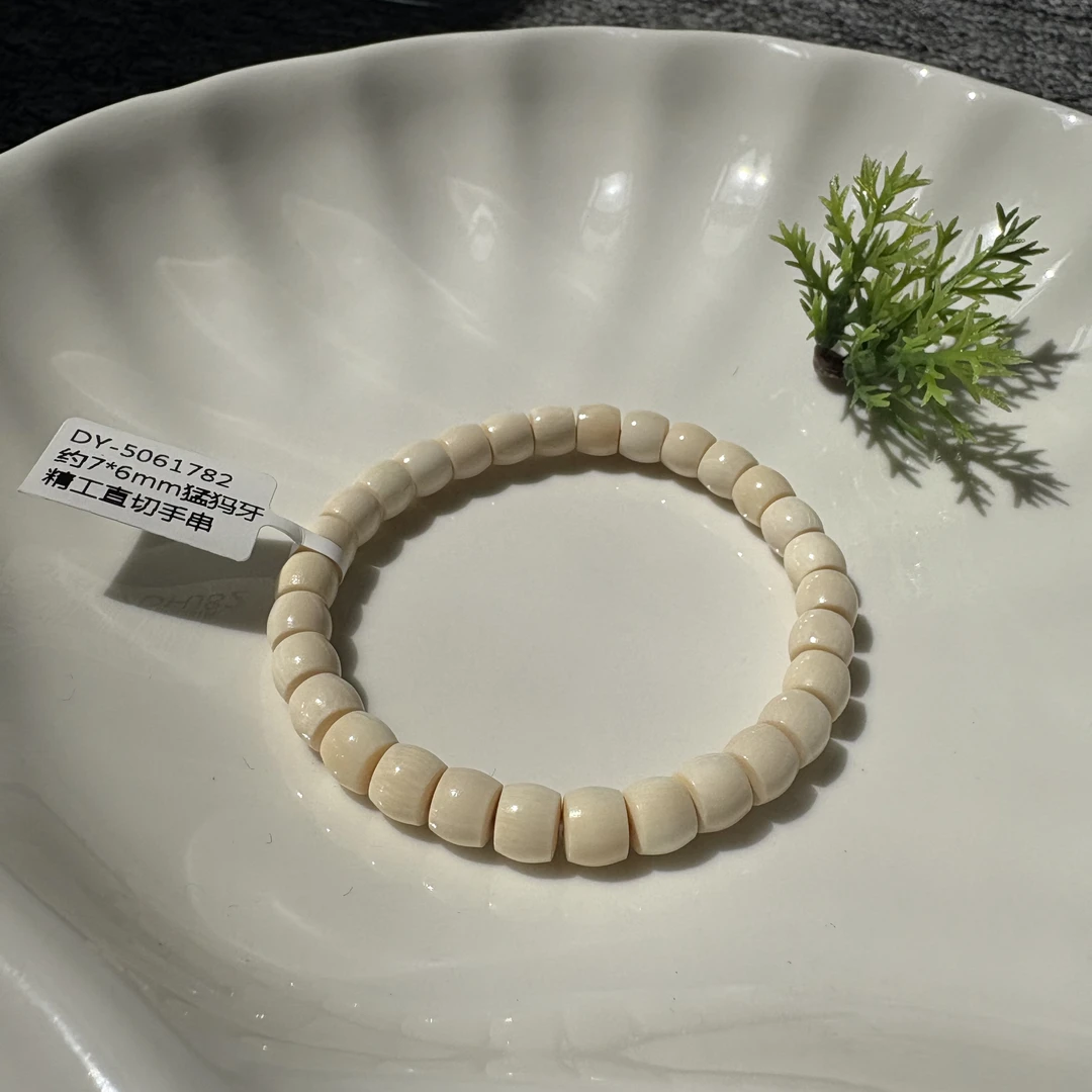 约7*6mm猛犸牙精工直切手串