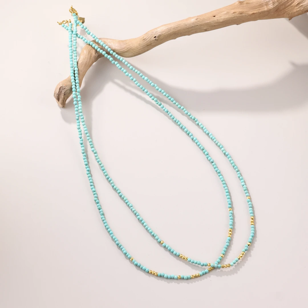 【举石臻选】TA0601-3793-7绿松石项链18k(一件/多样性/约1.5mm+）Y