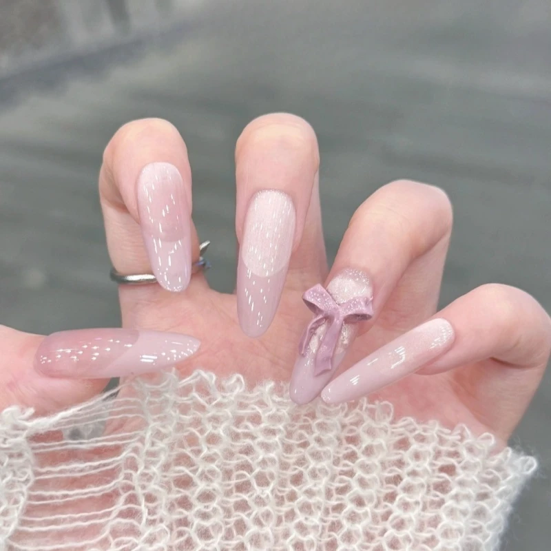 【冰糯紫】嘻嘻紫色猫眼温柔纯欲手工美甲贴片可拆彩色穿戴甲