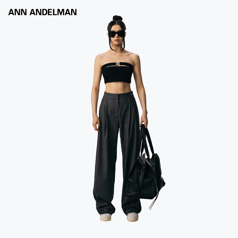 【明星同款】ANN ANDELMAN 阔腿休闲垂感直筒裤高腰西裤