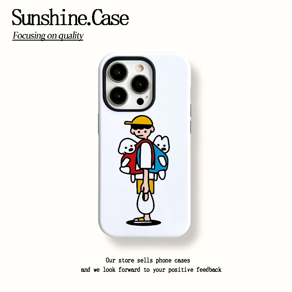 菲林二合一适用苹果华为vivo小米oppo手机壳猫狗双全16PRO