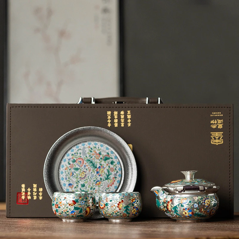 鎏银陶瓷功夫茶具茶壶套装 1811 G2906