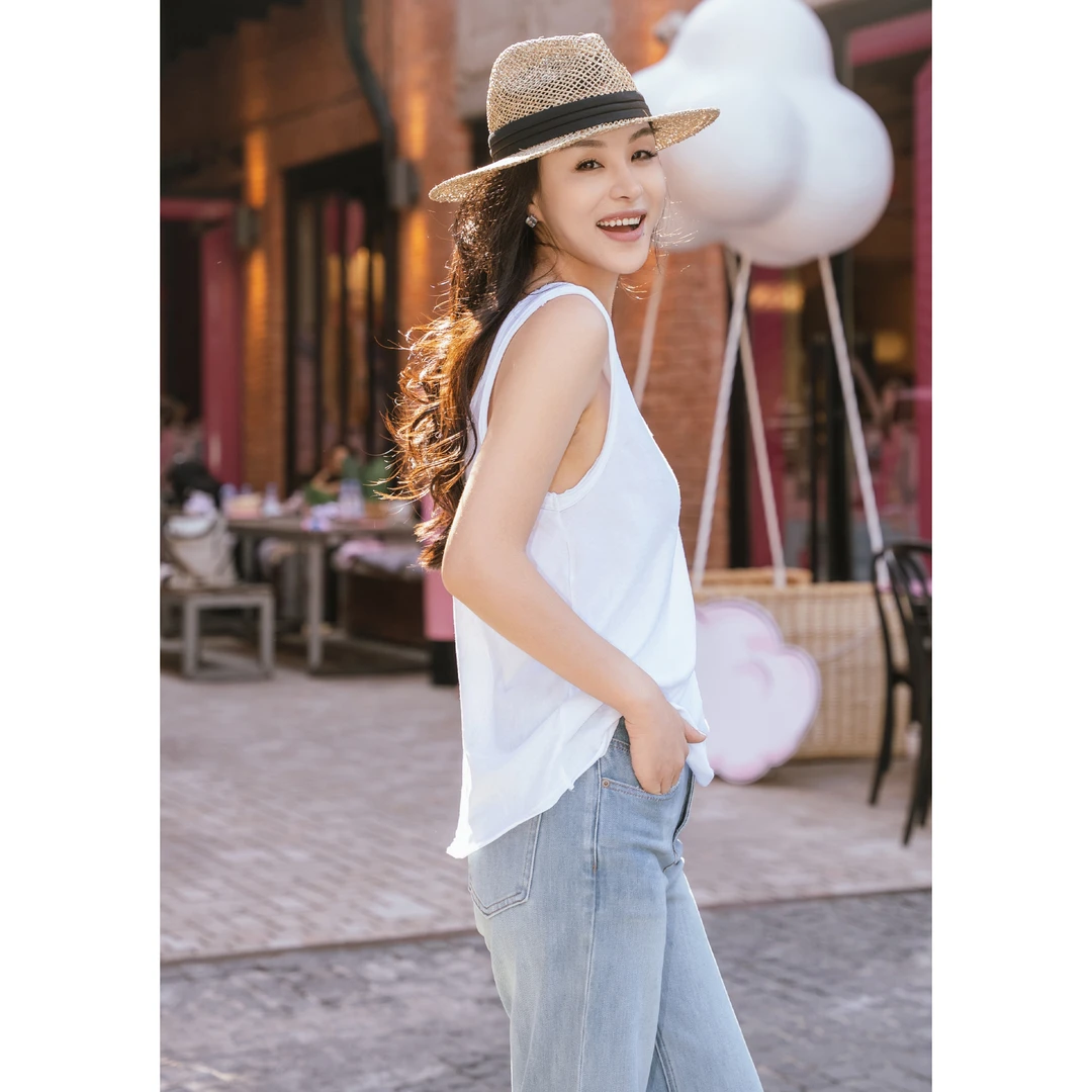 【余书】“胶囊衣橱”圆领毛边百搭背心T恤上衣Y303648