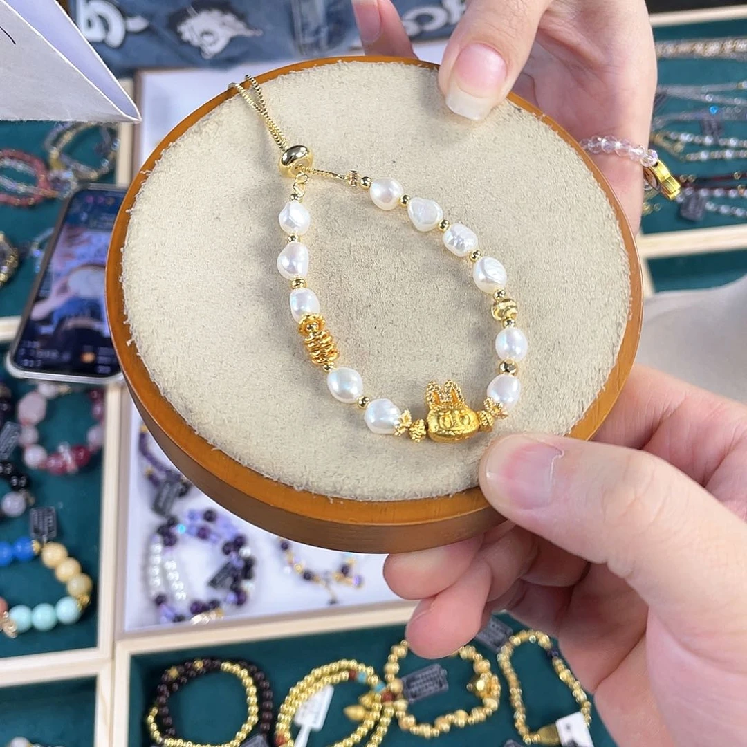 水晶手链银S925镀金镶嵌