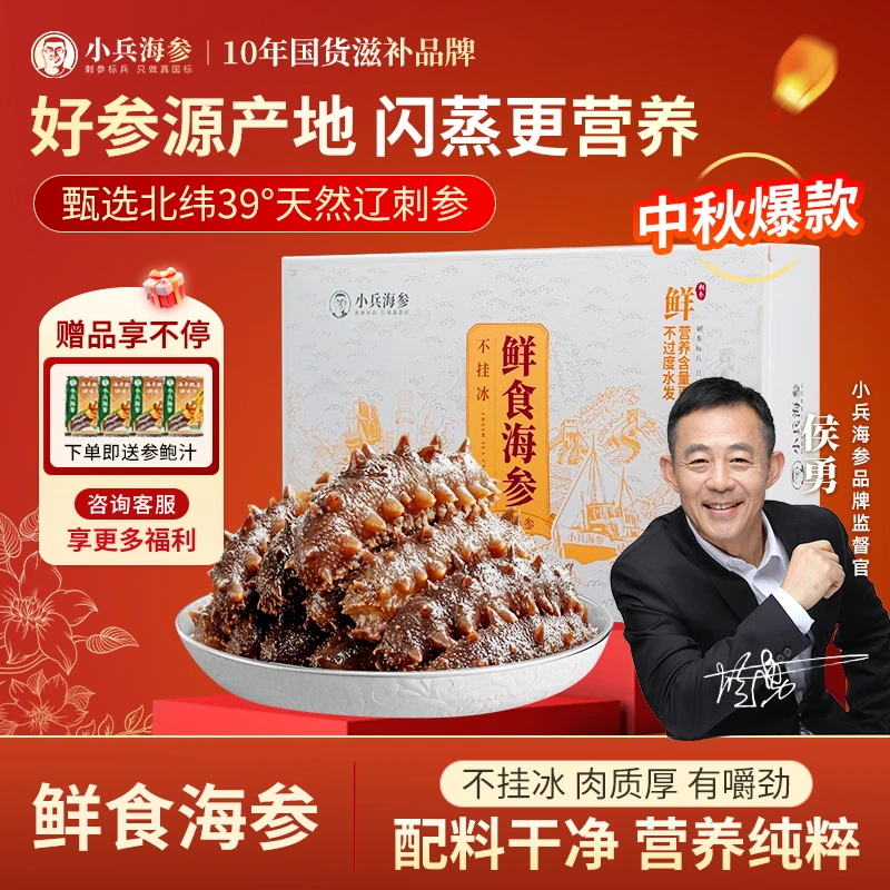 【鲜食】小兵海参10-12头/斤斤侯勇朱时茂推荐即食正宗大连辽刺参
