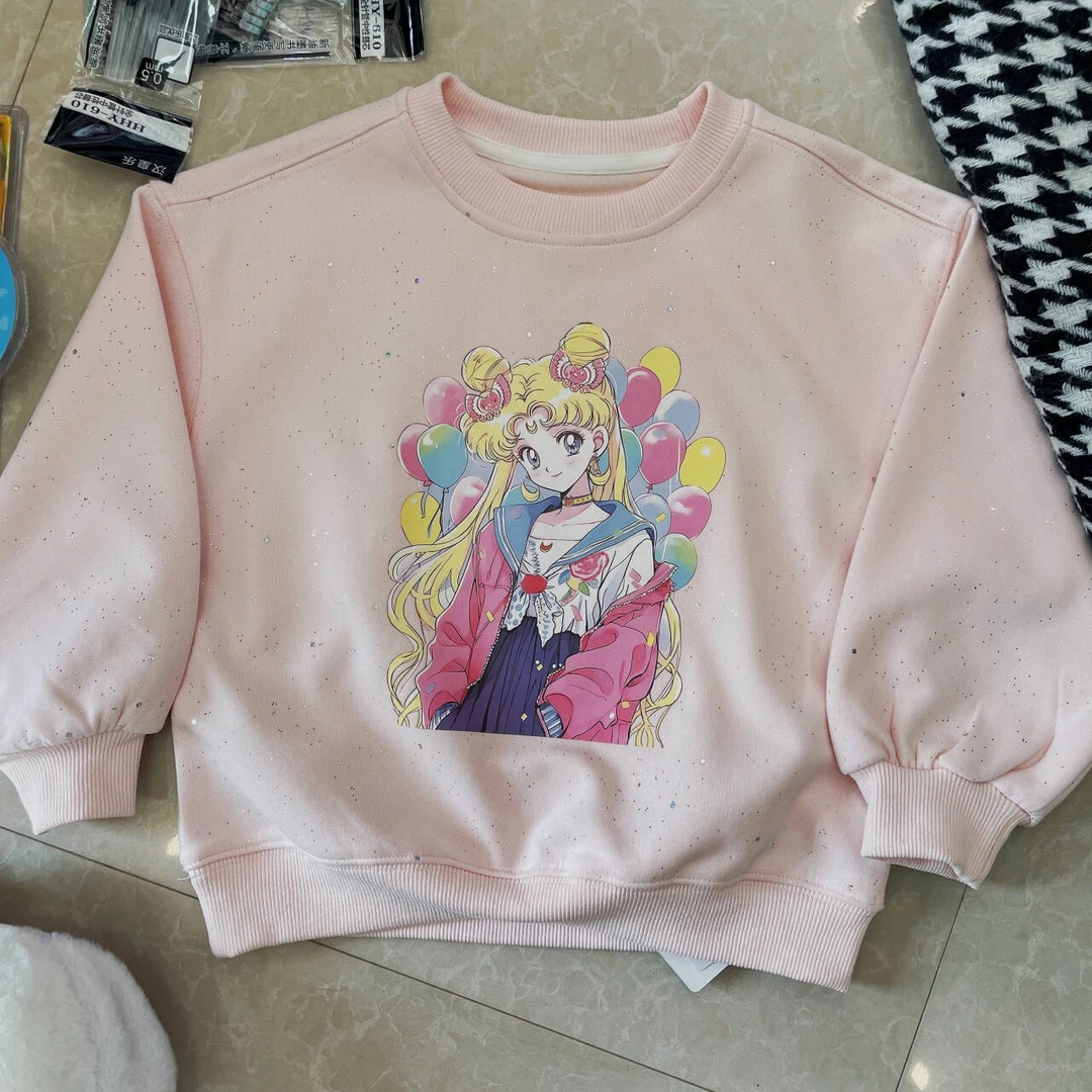 春秋亮片女童中大童韩版洋气美少女战士甜美设计感卫衣（no退换）