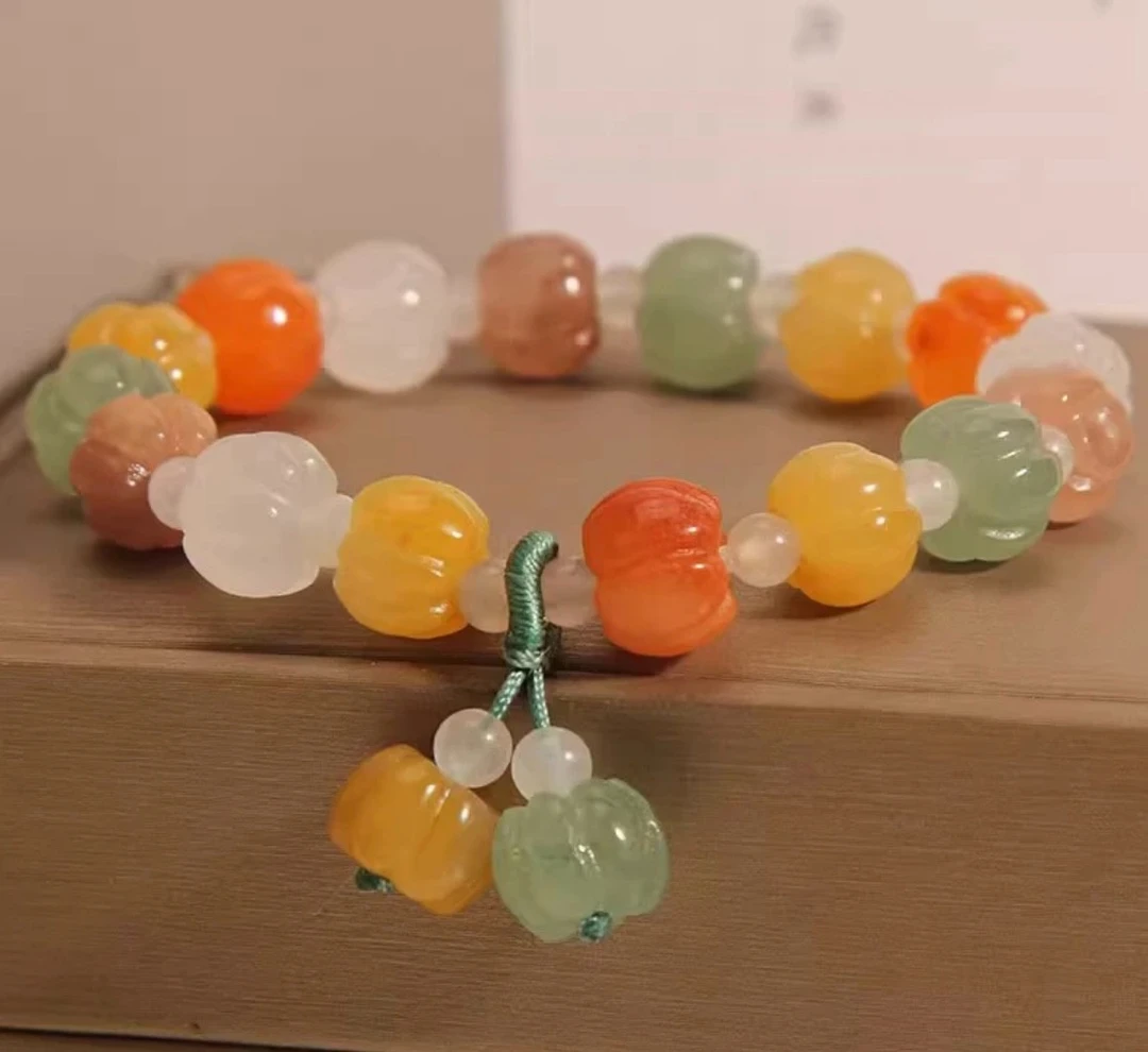 【工厂补贴】新疆金丝玉南瓜多宝手串民族风时尚 多样性发其一【C88】