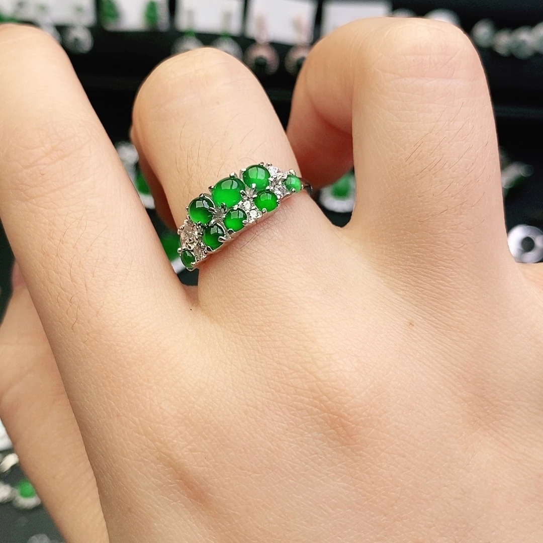 翡翠银S925镶嵌戒指