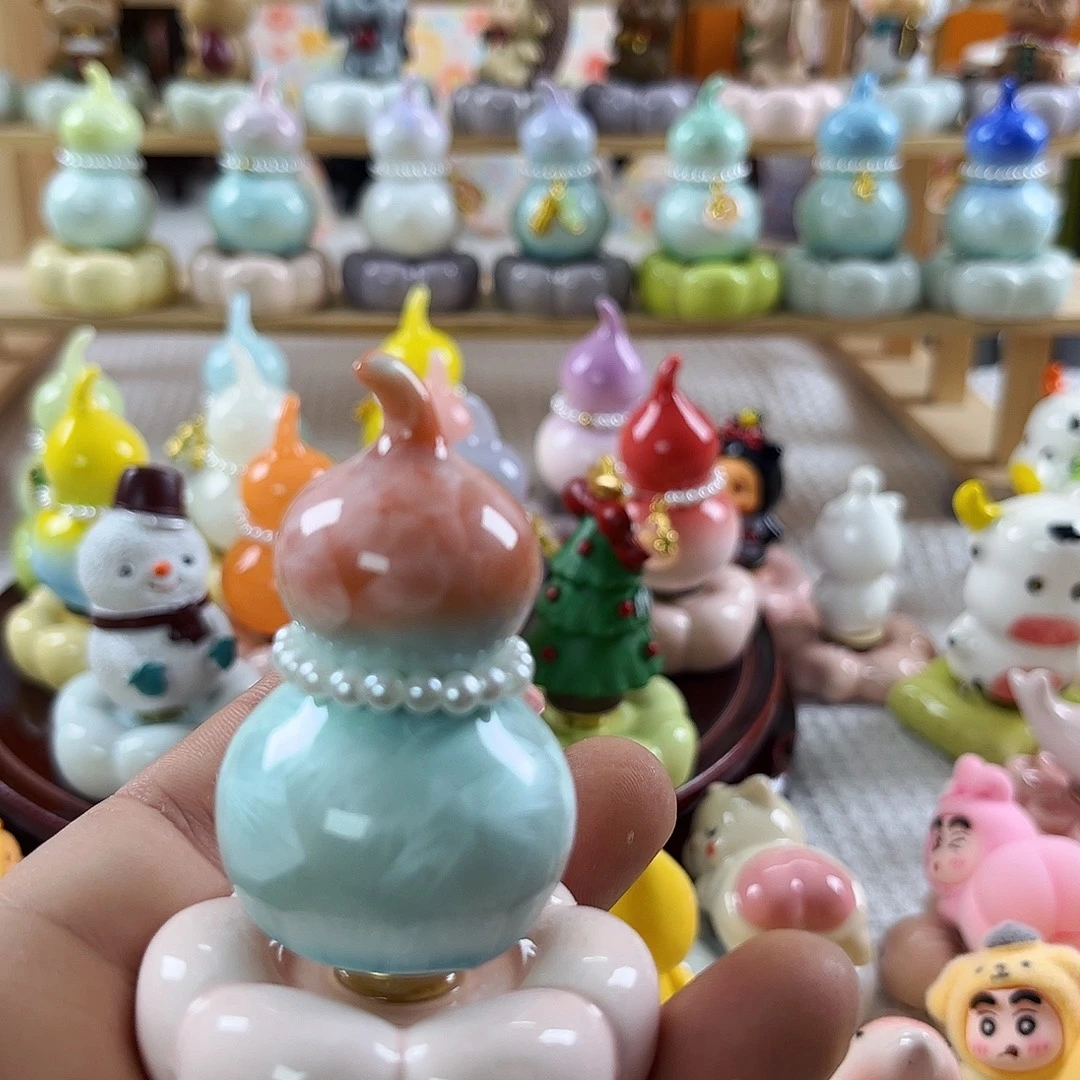 陶景德镇陶瓷底座转转上橙下蓝