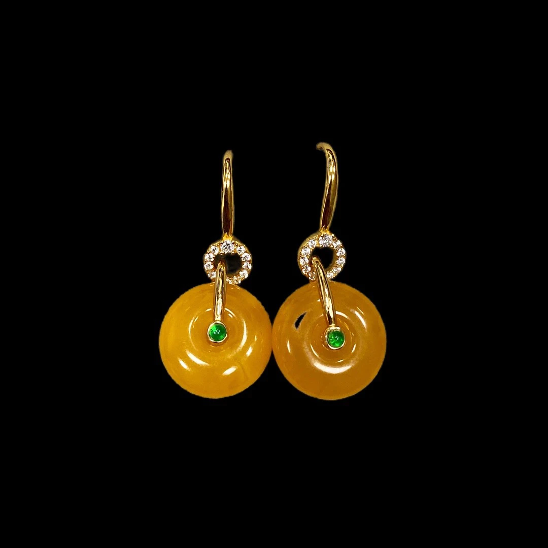 V6570蜜蜡耳坠孤品