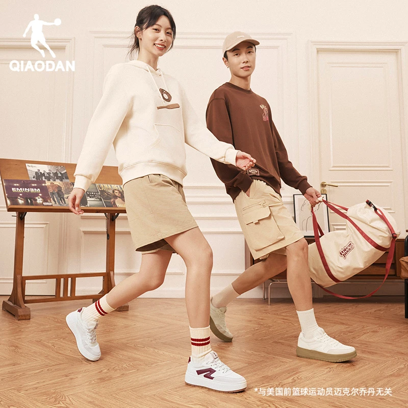 QIAODAN/乔丹月白|中国运动鞋夏季休闲厚底鞋女增高小白鞋板鞋
