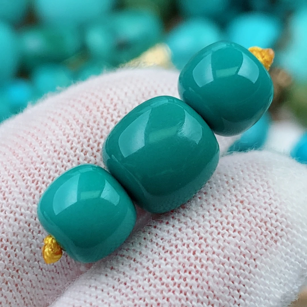 未镶嵌绿松石珠宝奇石9.7-8.5mm
