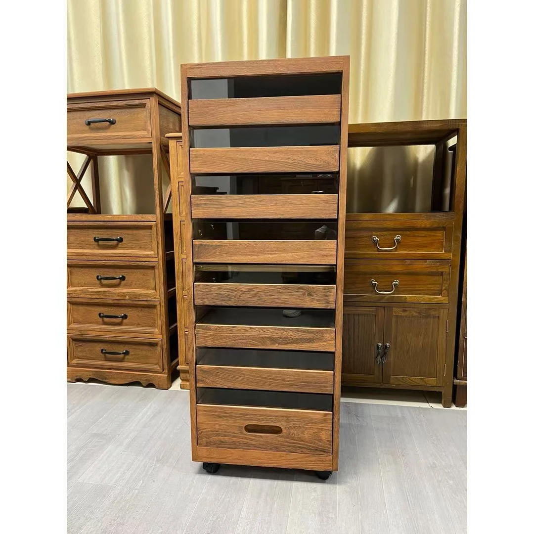40*35*108cm八抽牙科柜玻璃茶具斗柜客厅收纳柜