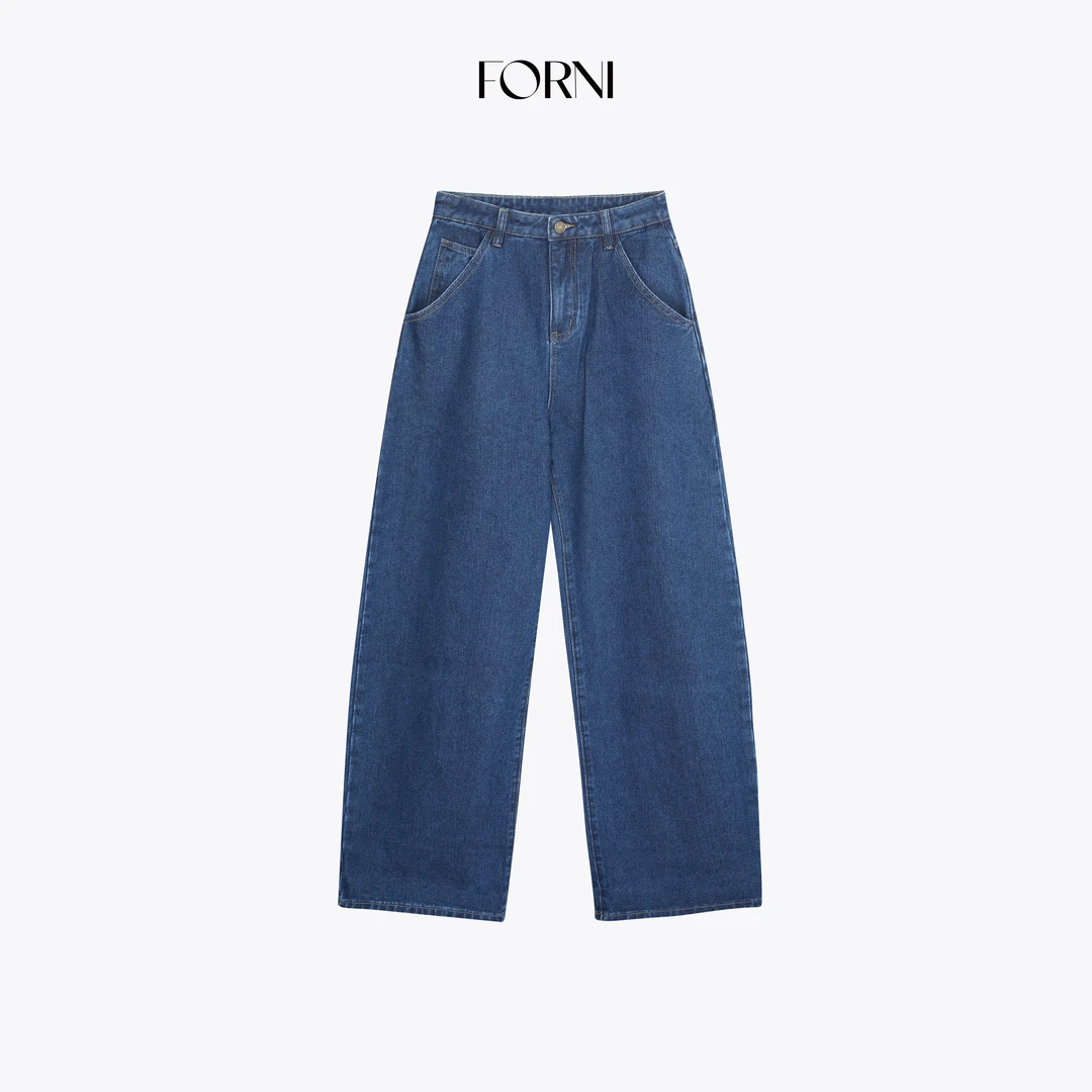 FORNI 牛仔solo 90s复古辣妹原牛解构低腰弯刀牛仔长裤