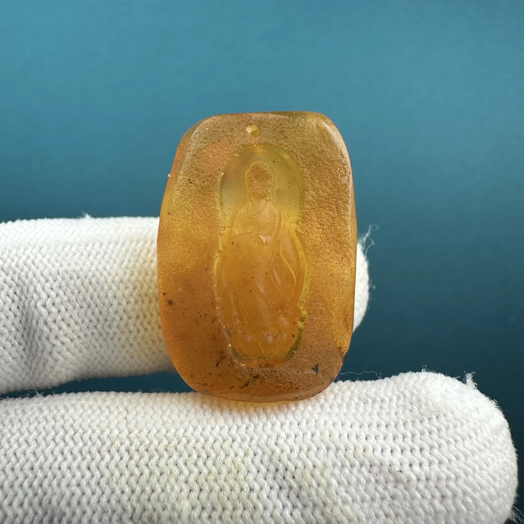 B6945天然原矿俄料蜜蜡 瑕疵特价原石吊坠 19.8*28mm支持复检