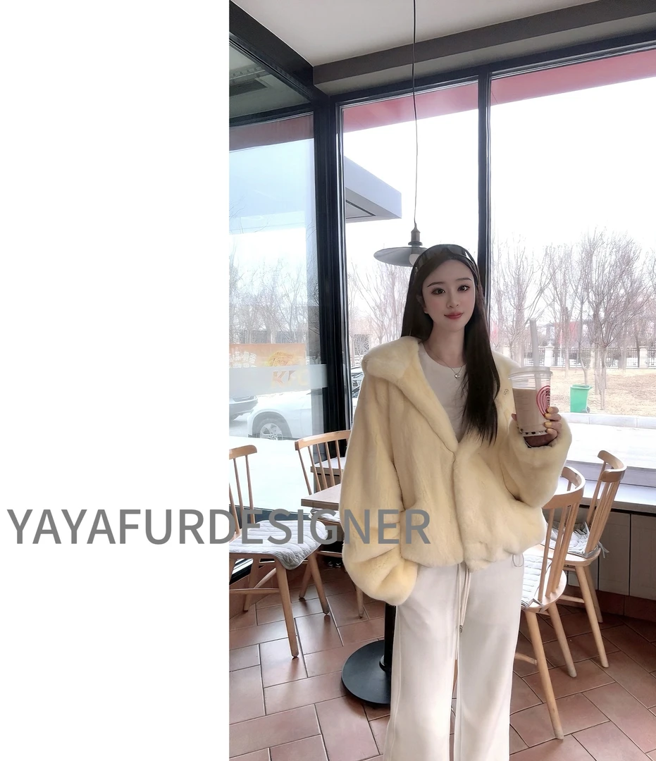 【洋洋推荐】2025新款进口水貂原创设计轻奢风女士外套2410