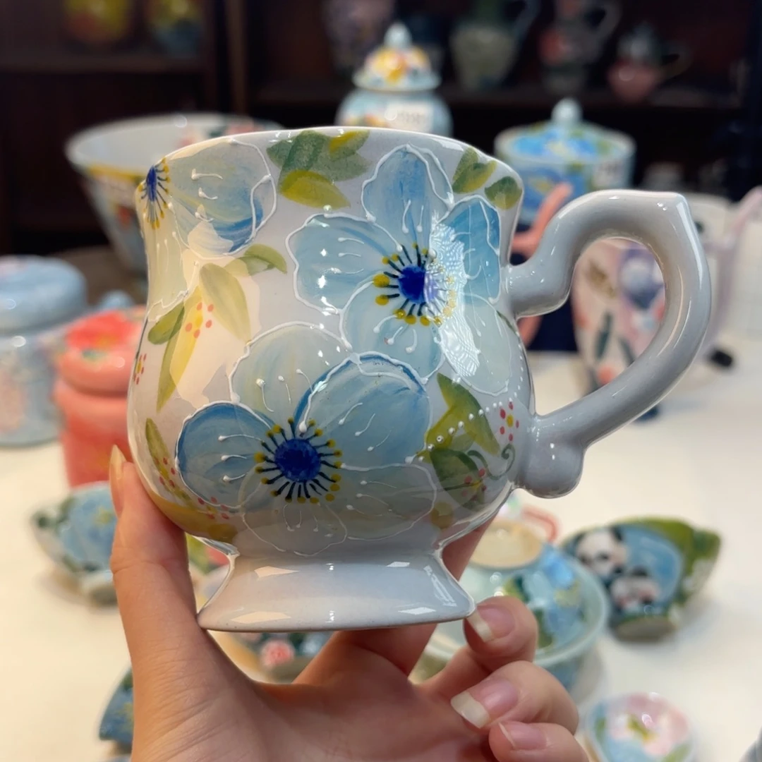 景德镇手绘高温釉下彩陶瓷茶具