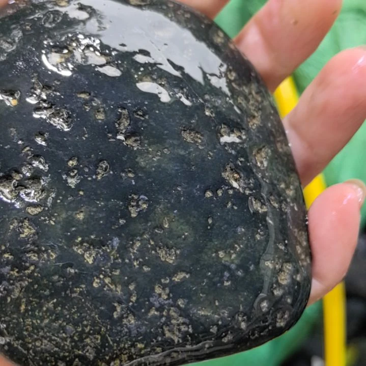 玉绿**山藏玉药王石原石手把件一个