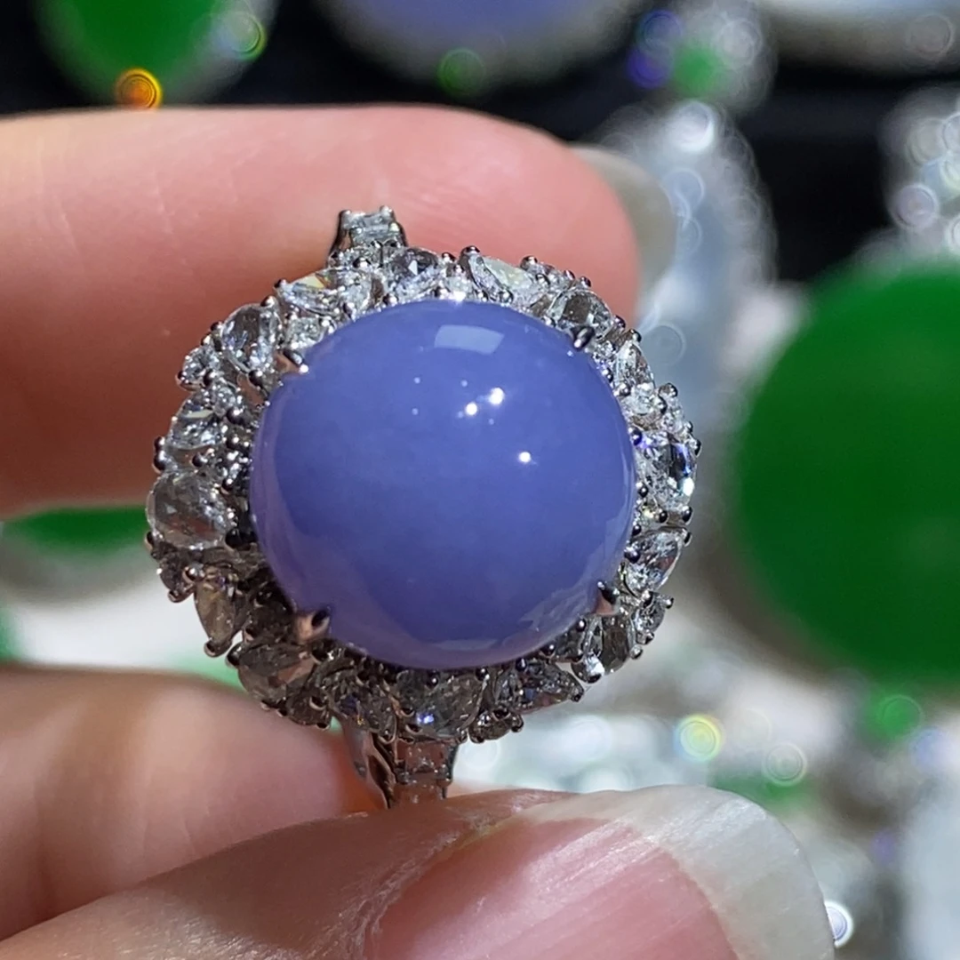 翡翠18K金镶嵌戒指戒指