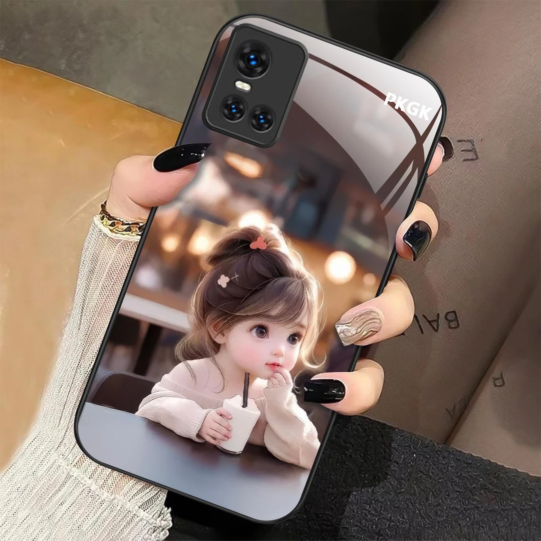 适用【vivo S10/S10 Pro 通用】喝茶女孩液态玻璃手机壳 网红时尚