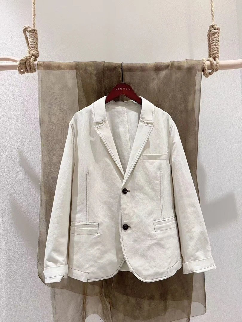 文艺空气棉麻休闲西装外套H016511