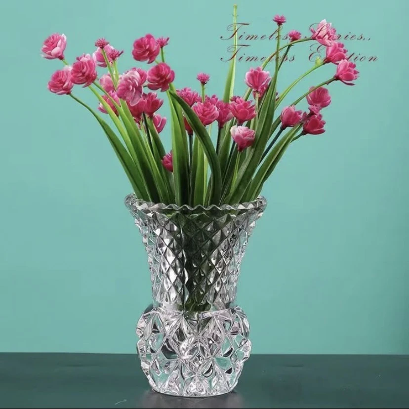 S【买一送一】法式复古迷你浮雕玻璃花瓶水培绿植小清新客厅插花