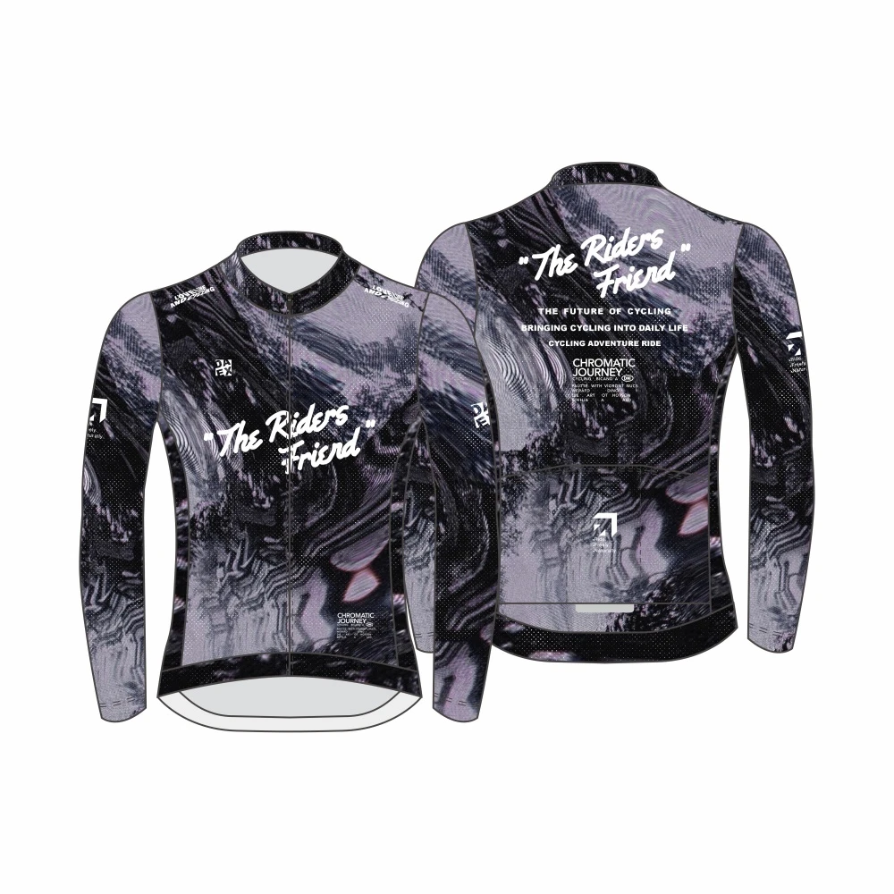 Daex新款秋冬加绒修身长短袖骑行服星暮扎染公路自行车服短款透气