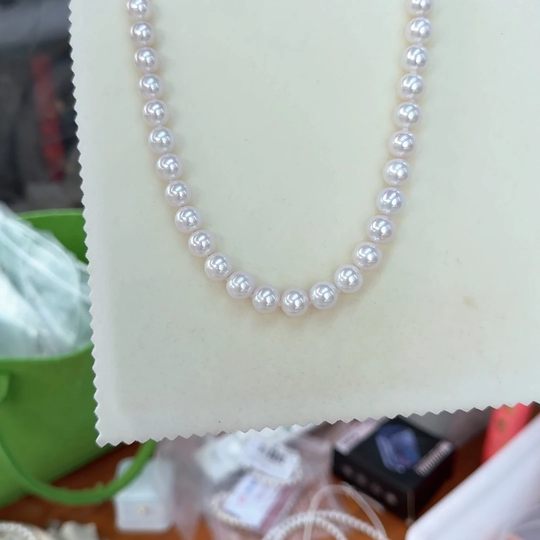 燕***e颈饰银S925镶嵌淡水珍珠10-11无核极光镜面正圆无暇炫彩