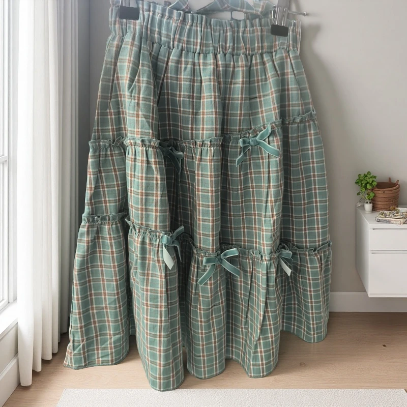 中大童格子韩系连衣裙女童