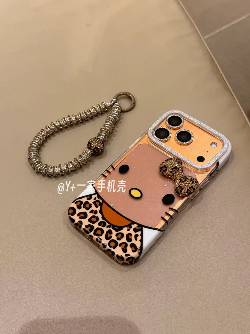 豹纹kt适用苹果17promax手机壳女款iPhone17/16/15/14防摔大视窗