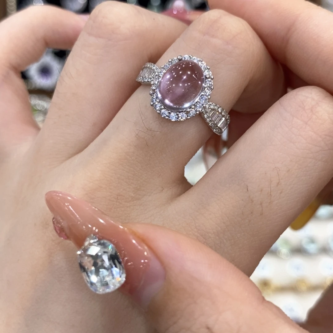 紫晶戒指银S925镶嵌
