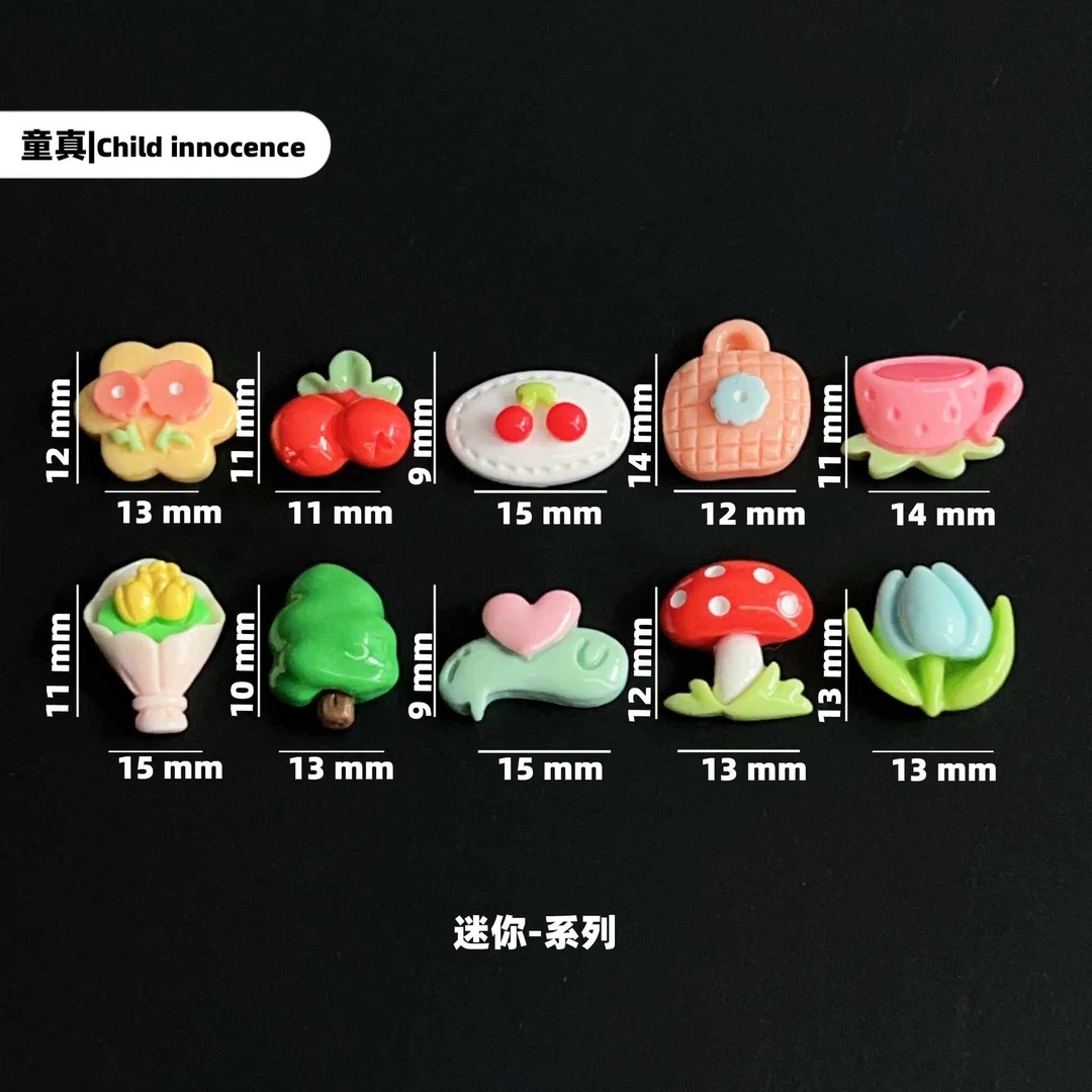 想念迷你饰品装饰樱桃小树蘑菇手捧花花牌咖啡杯 diy发饰发夹贴片