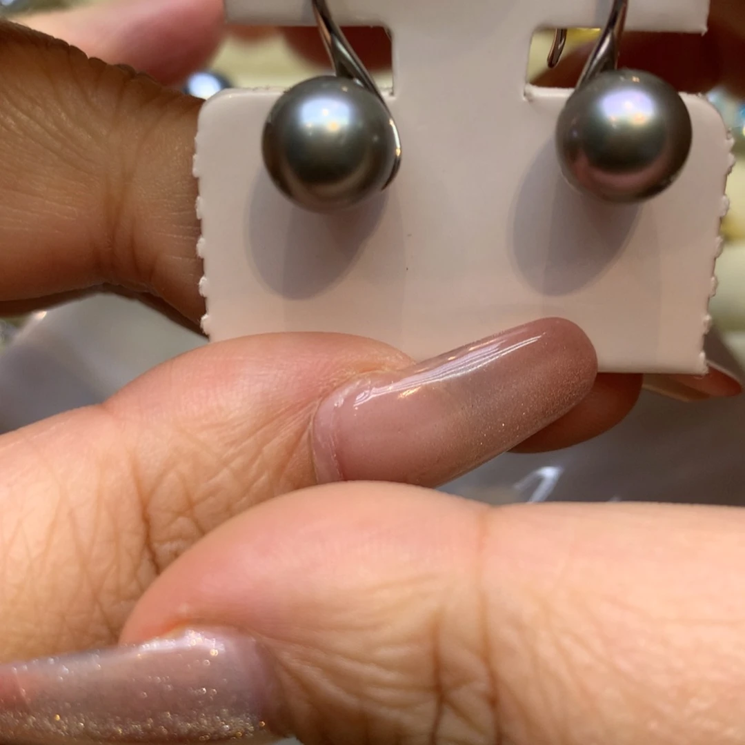 银S925镶嵌耳饰海水珍珠