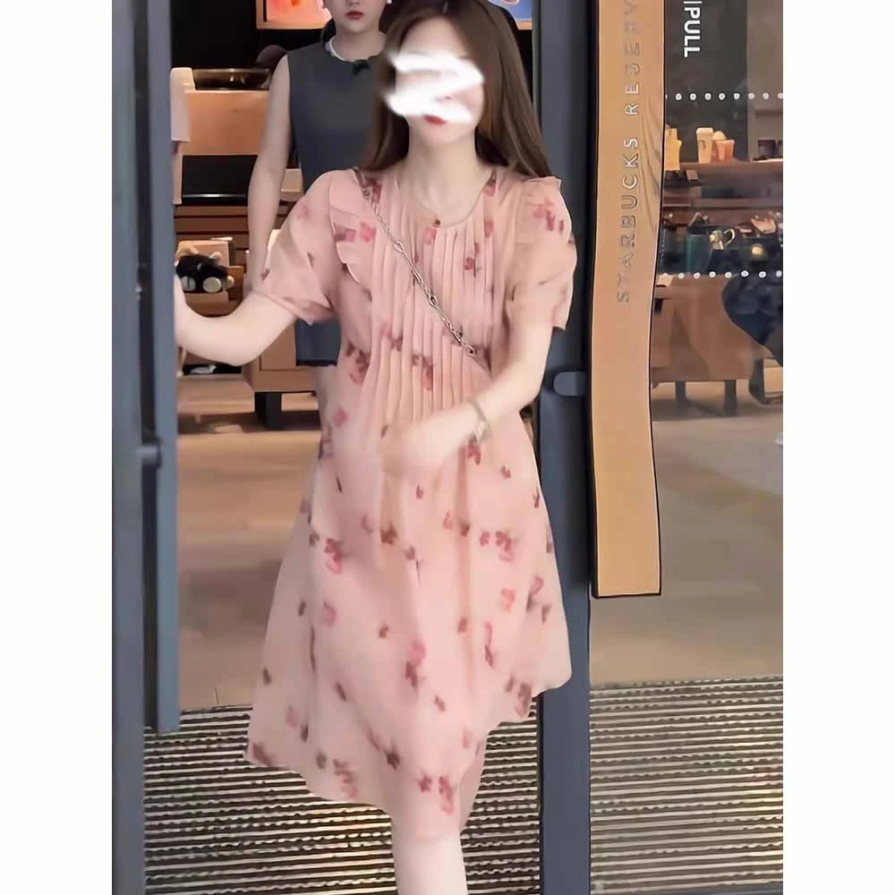 欧货夏季2025新款时尚气质碎花显瘦连衣裙女高级感漂亮穿搭连衣裙