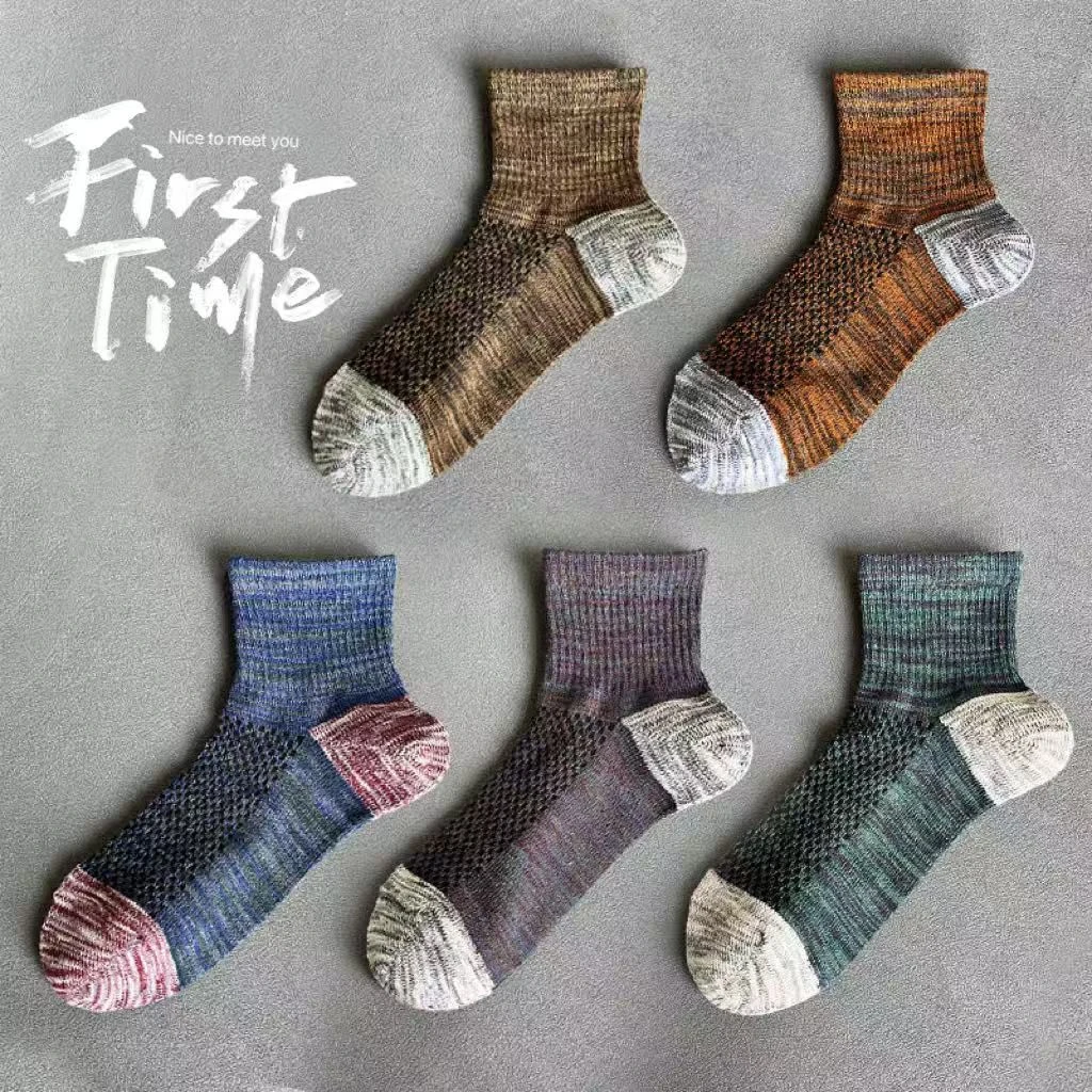 袜子男中筒袜秋冬季厚款条纹粗线复古港风男士吸汗短袜潮袜男长袜