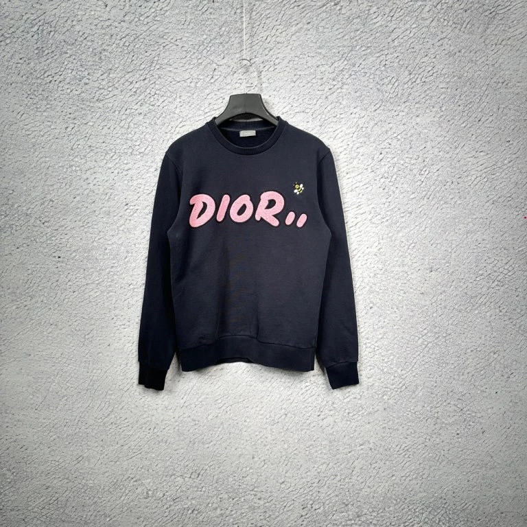 99新 DIOR/迪奥 小蜜蜂刺绣 长袖薄绒卫衣 /S码