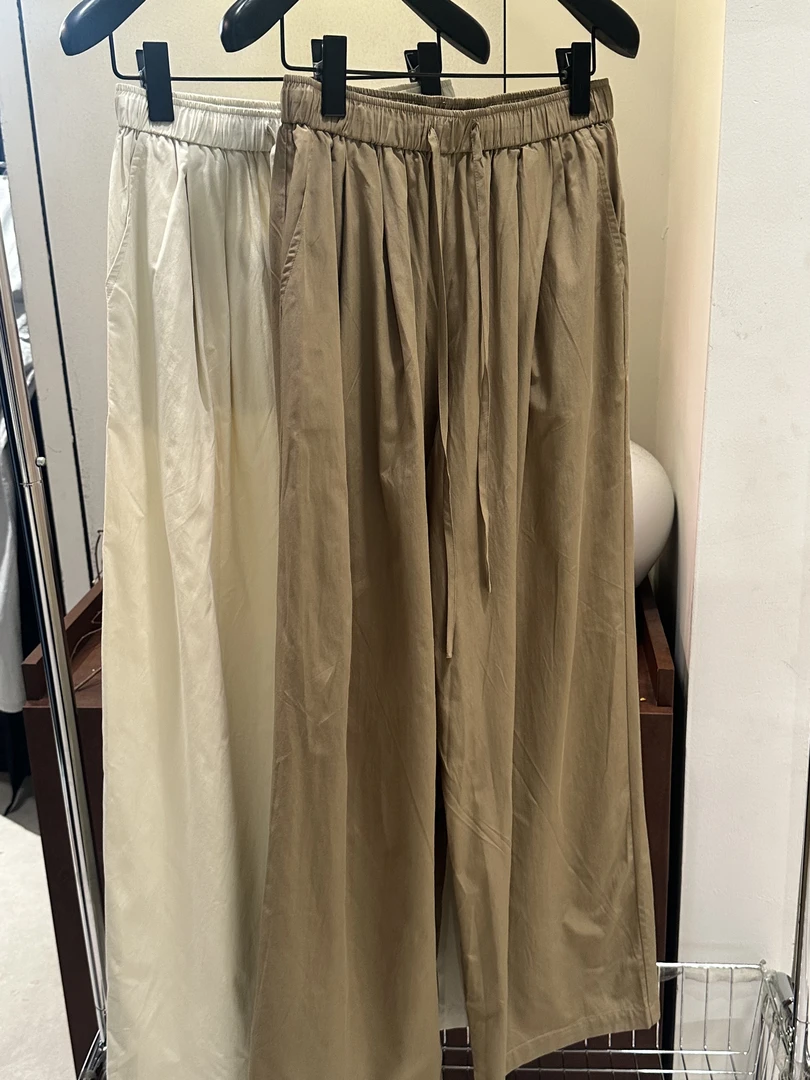 【木朴素裤子25】宽松休闲百搭腰抽绳裤子6760