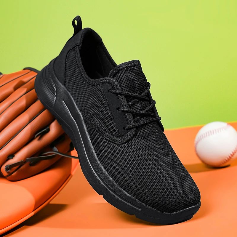 润妍网面透气跑鞋时尚百搭运动鞋超轻减震休闲鞋男士大码健步鞋子