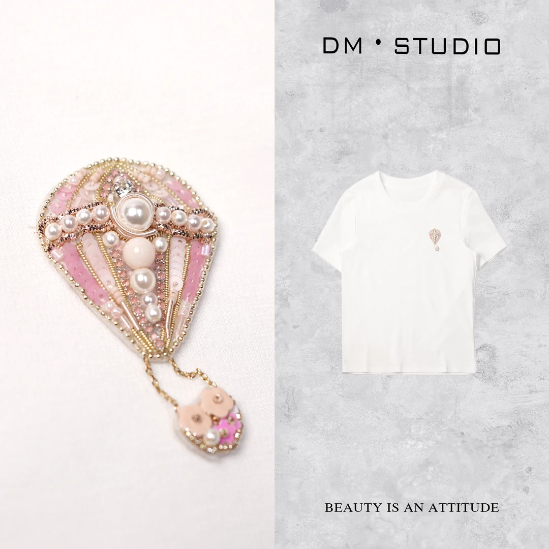 DEDM•STUDIO/气质百搭减龄显瘦重工气球小标T恤（2503TX/51355）