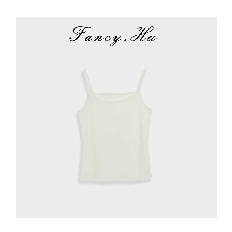 【Fancy.Hu】棉+亚麻贝壳带细肩百搭透气吊带背心FG260195