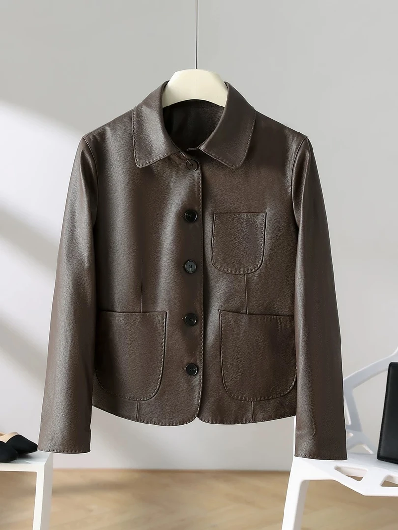 88501常规款修身型标准宽松型皮衣秋季休闲皮夹克上衣
