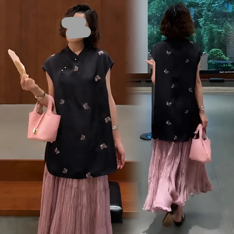 新中式国风套装欧货时尚洋气高端小香风又A又飒马甲裤子两件套夏