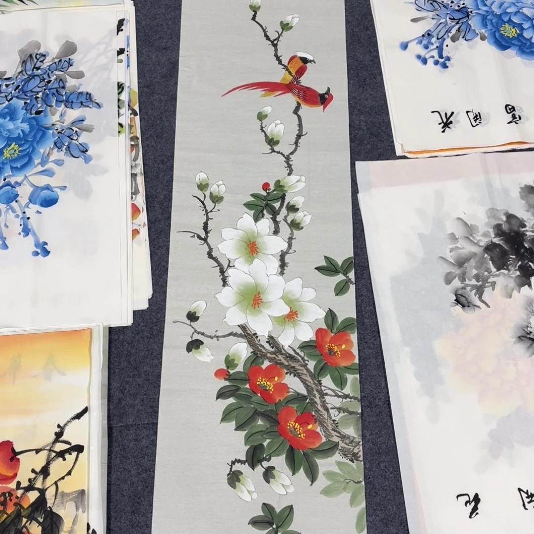 放***然国画140×35手绘画画画