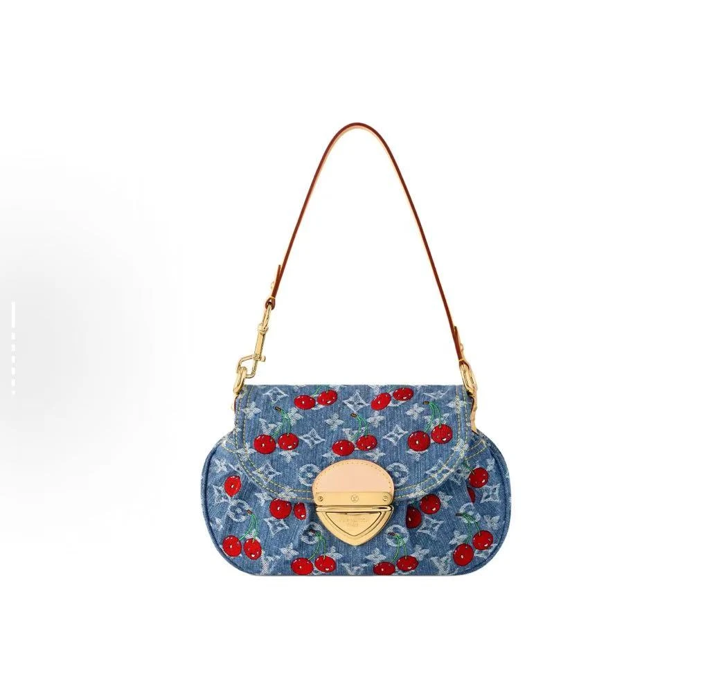 未使用 LouisVuitton/路易威登 LV 牛仔丹宁樱桃【限量版】元宝包