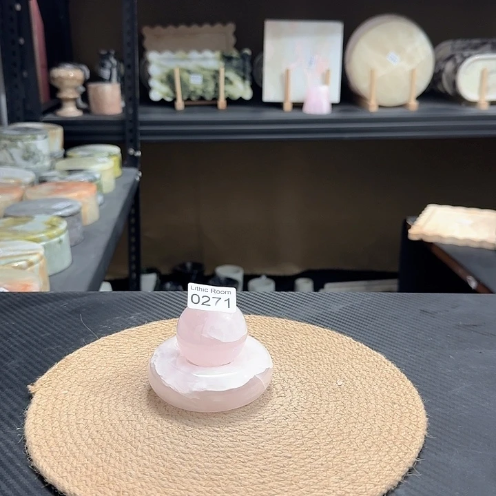 石材0271粉玉风水球组合