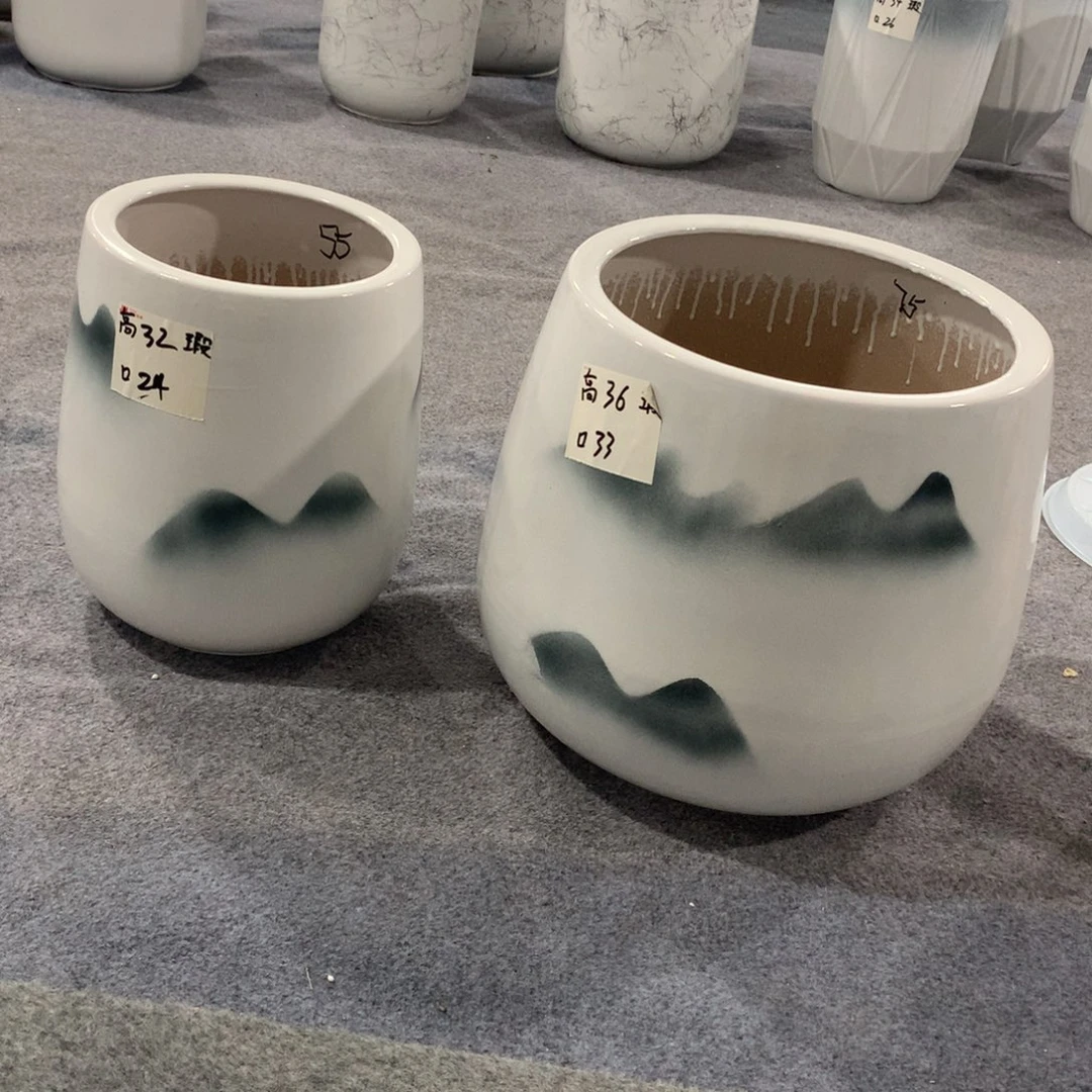 微瑕高温陶瓷花盆